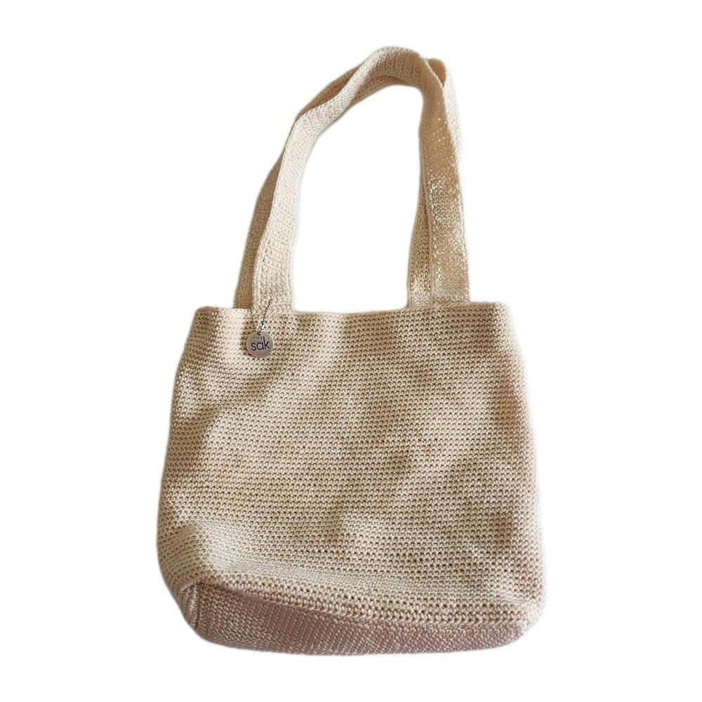 The Sak Natural Beige Handmade Crochet Boho Casual Shoulder Bag Purse Tote